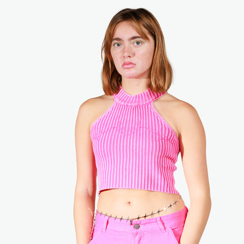 pink gothic knit top