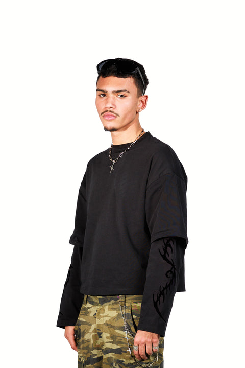 black gothic double layered t-shirt